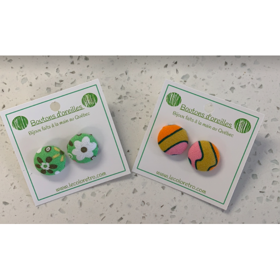 Boutons d'oreilles en tissus