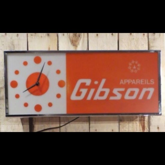 Horloge publicitaire lumineuse Gibson