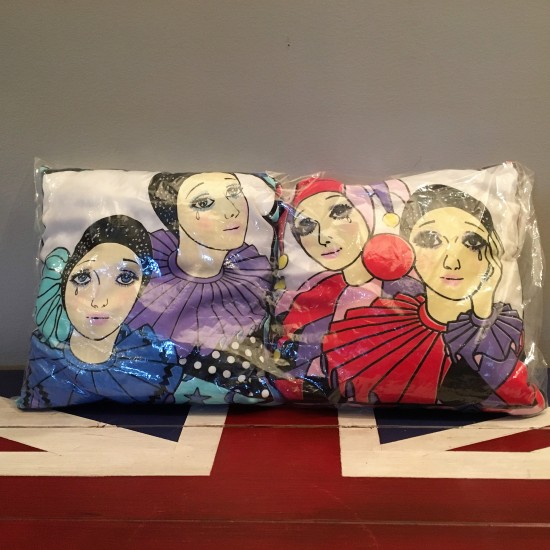 2 Coussins Pierrots satinés