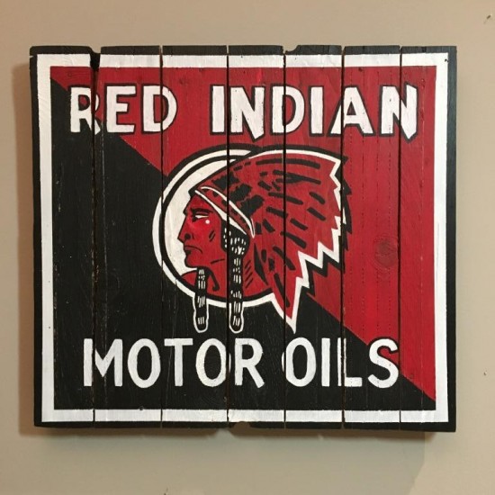 Enseigne ''Red Indian'' sur bois