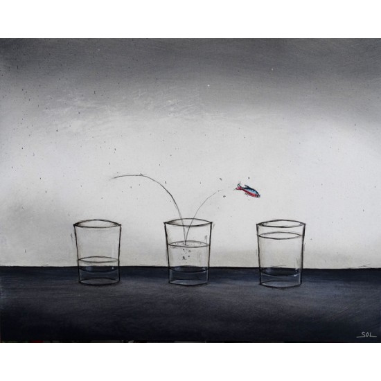 Reproduction de la toile "De verre en verre" de Marie-Sol St-Onge