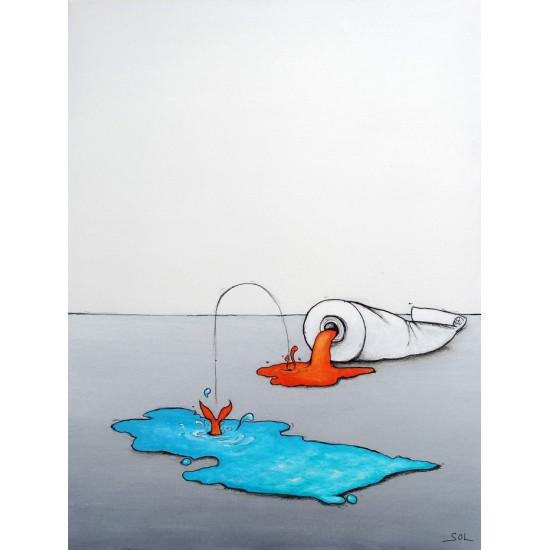 Reproduction de la toile "Le tube" de Marie-Sol St-Onge