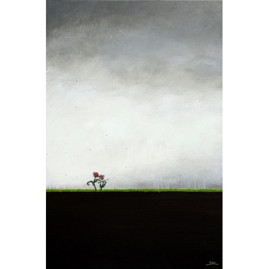 Reproduction de la toile "Fleurs qui dansent" de Marie-Sol St-Onge