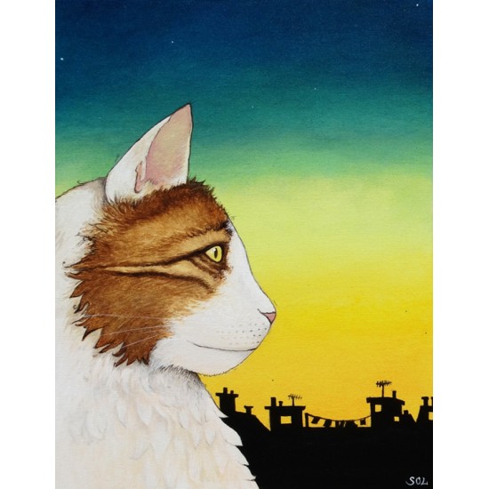Reproduction de la toile "Le chat" de Marie-Sol St-Onge