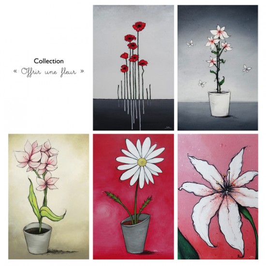 Cartes de souhaits, collection « Offrir une fleur » 