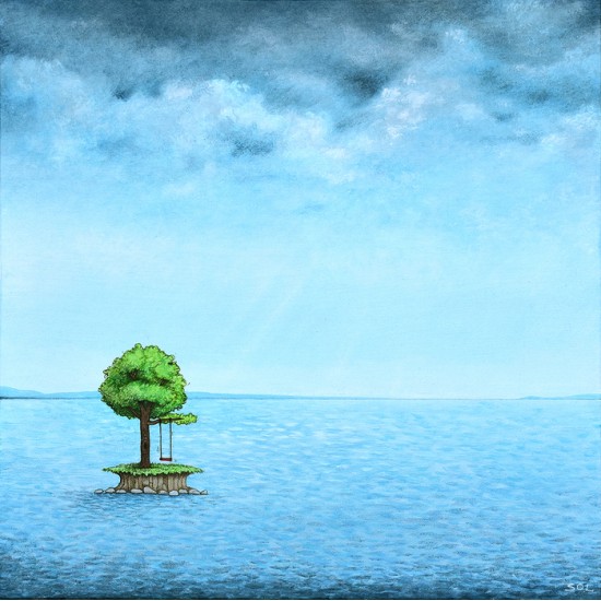 Reproduction de la toile "La balançoire" de Marie-Sol St-Onge