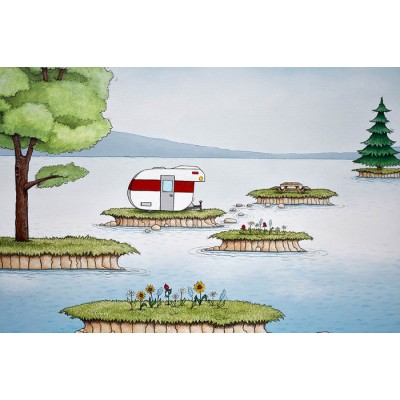 Reproduction de la toile "L'archipel" de Marie-Sol St-Onge