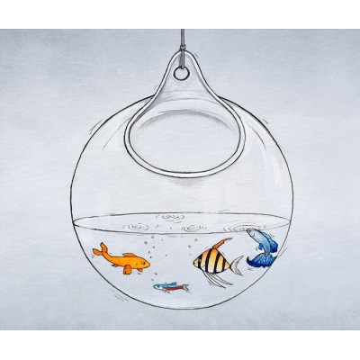Reproduction de la toile "Bulle familiale" de Marie-Sol St-Onge