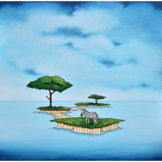 Reproduction de la toile "Le zèbre" de Marie-Sol St-Onge