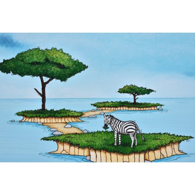 Reproduction de la toile "Le zèbre" de Marie-Sol St-Onge