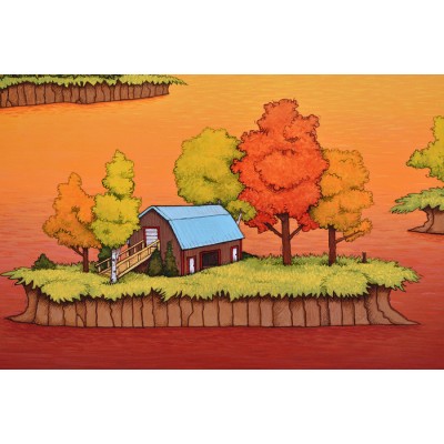  Reproduction de la toile "Les îles au coucher du soleil" de Marie-Sol St-Onge