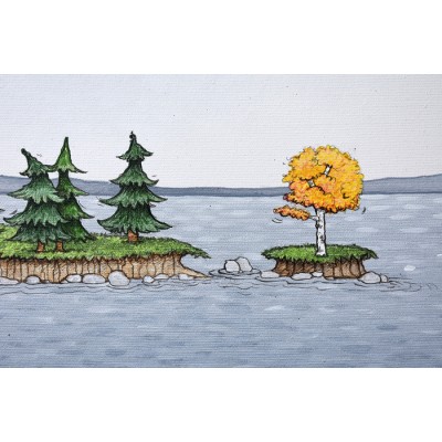 Reproduction de la toile "L'arbre rouge" de Marie-Sol St-Onge