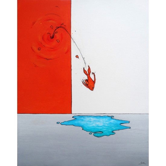 Reproduction de la toile "Le plongeon" de Marie-Sol St-Onge