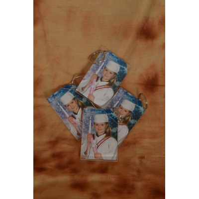 Porte-clé platique 2 po x 2 ¾ po