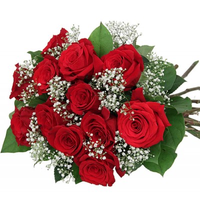 Bouquet de 12 roses rouges