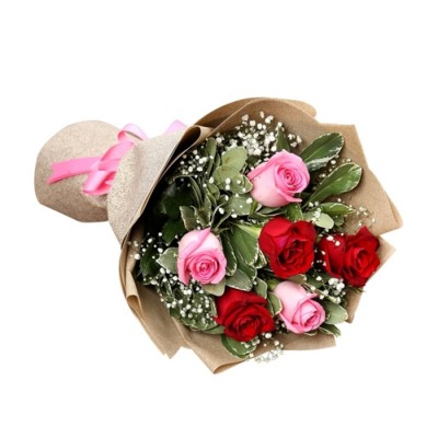 Bouquet de fleurs rose et rouge