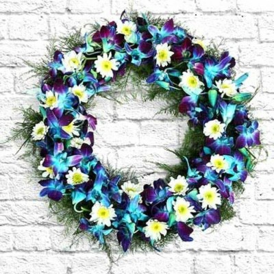 Couronne funéraire Paradise Blue