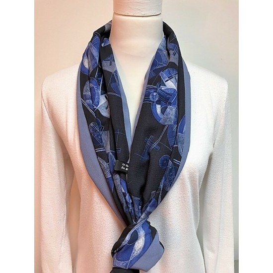 Foulard bleu jeans et noir