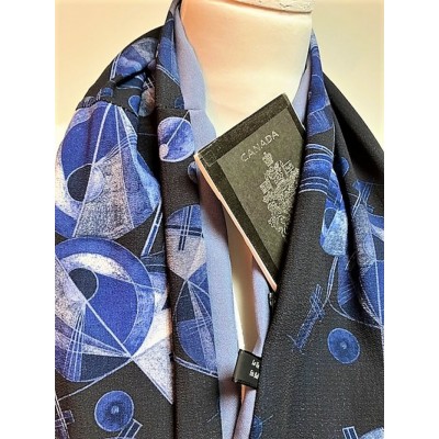 Foulard bleu jeans et noir