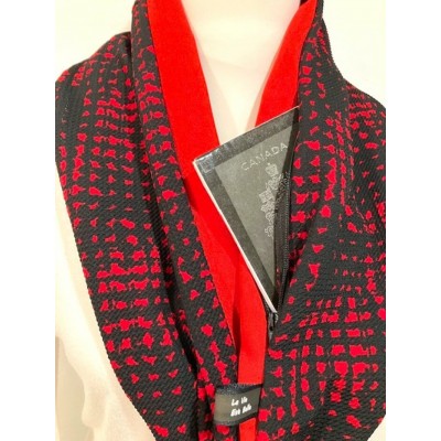 Foulard rouge et noir - petit carrelé