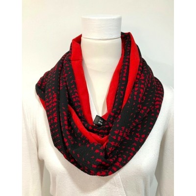 Foulard rouge et noir - petit carrelé