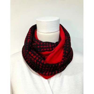 Foulard rouge et noir - petit carrelé