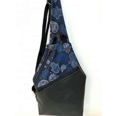 Sac à dos - bleu et noir avec motifs de mains