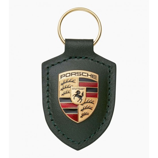 Porte-clés écusson Porsche  – Vert Chêne Néo Métallisé