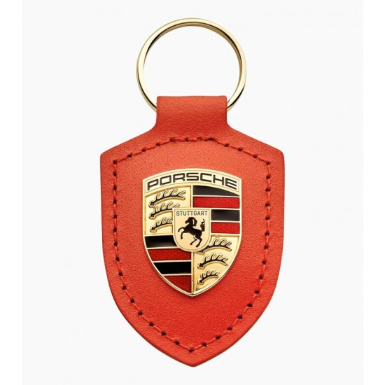 Porte-clés écusson Porsche  - Orange Lave