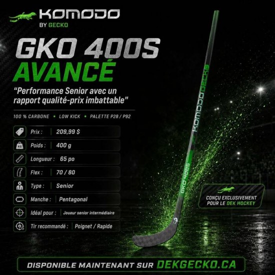 GKO 400S AVANCÉ — Bâton Senior Avancé KOMODO by GECKO