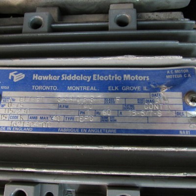 Moteur Electrique Hawker 3/4hp 115/230 1ph 1140rpm