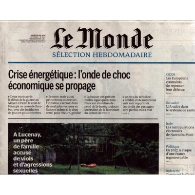 LE MONDE SÉLECTION HEBDOMADAIRE