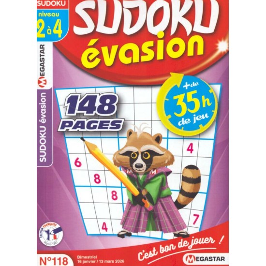 SUDOKU ÉVASION NIVEAU 2 À 4