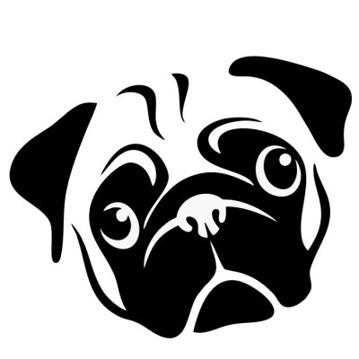   4'' Pug Décalque Vinyle Achetez en 2 Recevez...