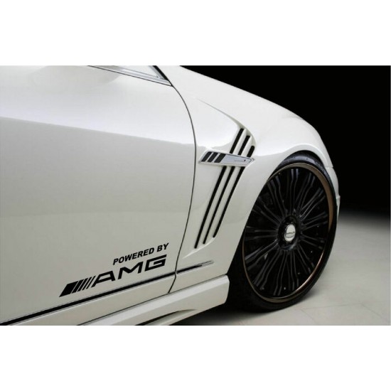 2x  15"x 2.5''  Powered by AMG Mercedes  Décalque Vinyle Buy 2 set Get 3rd free