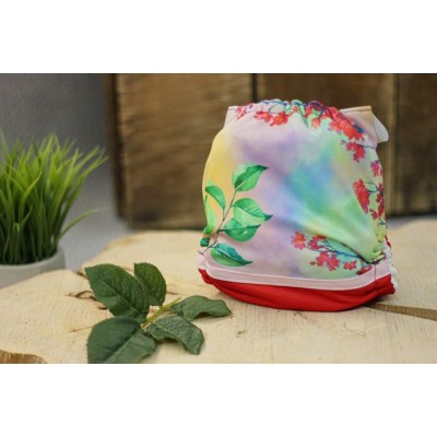 Couche à poche fleurs aquarelles - modèle 2.0