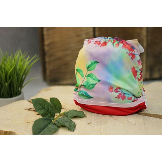 Couche à poche fleurs aquarelles - modèle 2.0