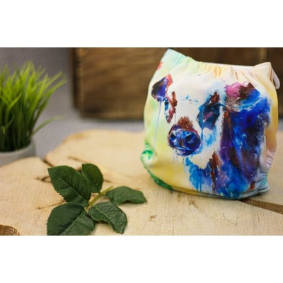 Couche à poche vache aquarelle - Tout en pk