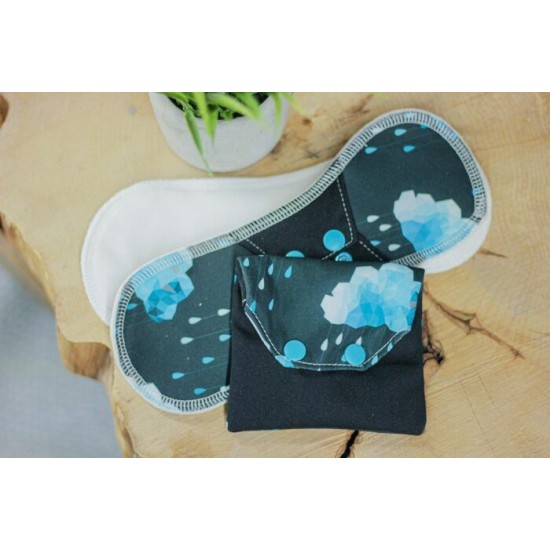Acid rain bleue - Serviettes hygiéniques lavables - Sur commande