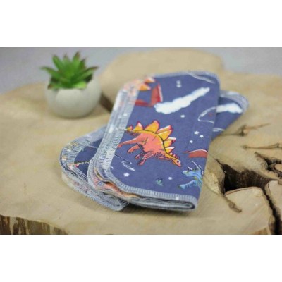 Dinosaure et volcan - Lingette en flanelle