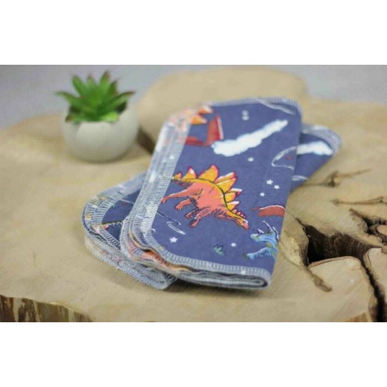 Dinosaure et volcan - Lingette en flanelle