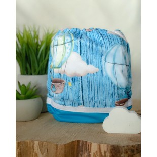 Couche à poche montgolfière bleue - modèle 2.0