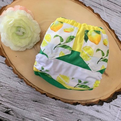 Couche à poche citron - style scrappy avec poche...