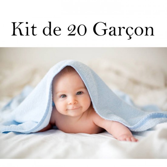 Surprise Lot de 20 couches GARÇON - Couche à poche modèle - Prête à partir