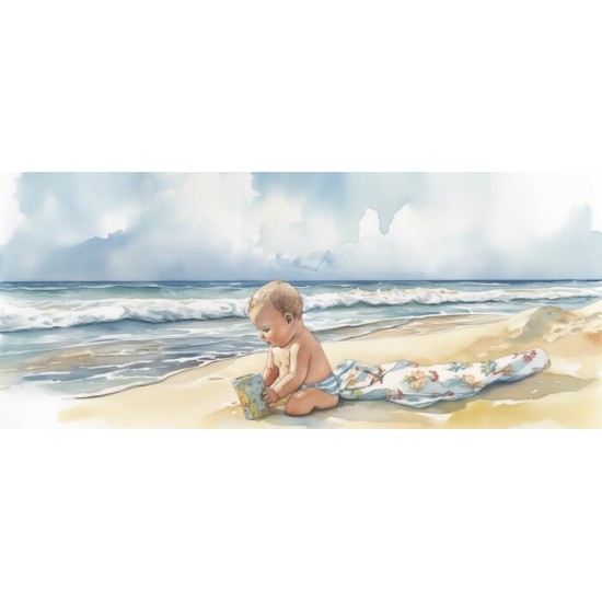 Bébé à la plage - Pochette à couche - Diaper pod 3.0 - Sur commande