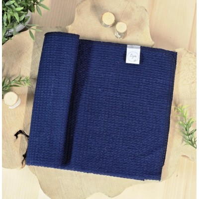 Navy - Couverture en coton gaufré