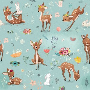 Chevreuil et lapin - Couche de piscine 