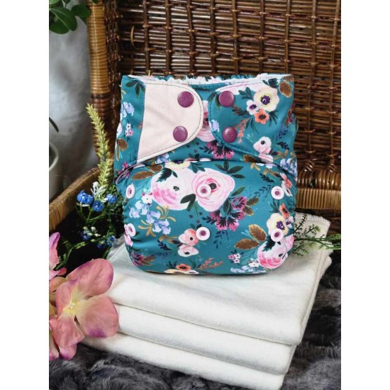 Fleur royale - FULL print - Couche à poche modèle 3.0 