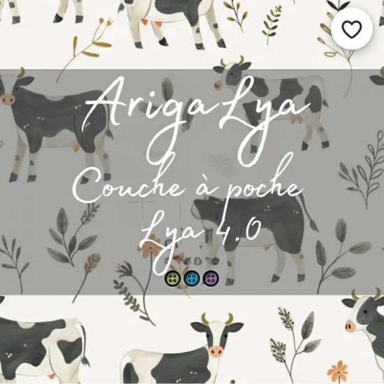 Vache - Couche à poche modèle 4.0 - ArigaLya
