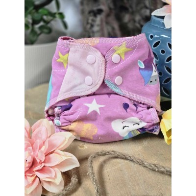 Couche moulée licorne - aile rose